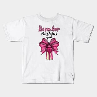 November Birthday Girl Kids T-Shirt